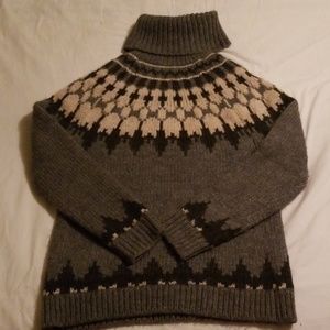 Gap Fairisle Dark Graphite Wool Blend knit sweater